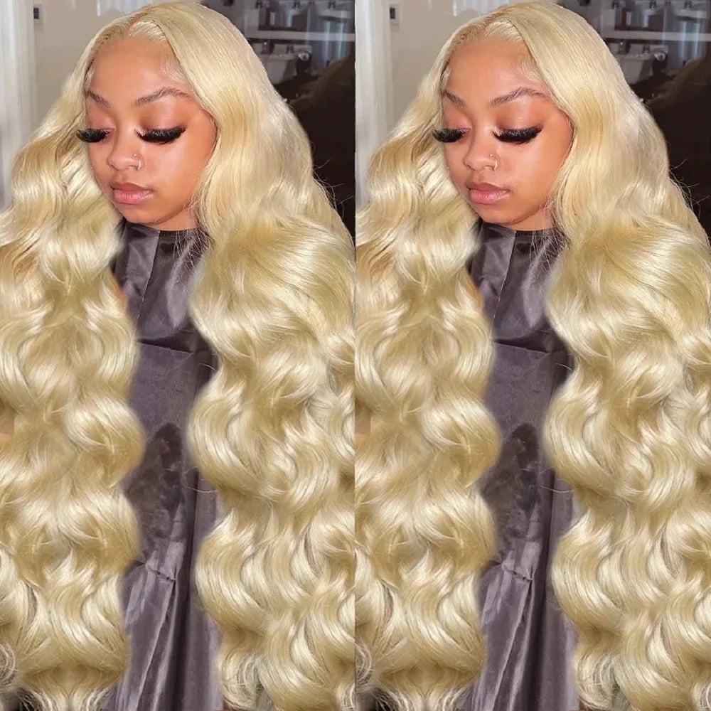 613 Blonde Body Wave Human Hair Lace Front Wig