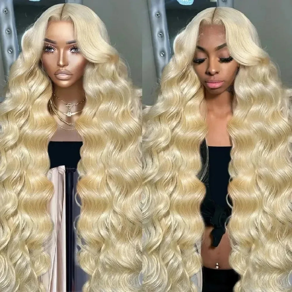 613 Blonde Body Wave Human Hair Lace Front Wig