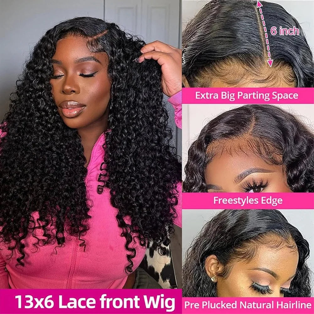 Burmese Curly Wave Human Hair Lace Front Wig
