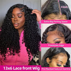 Burmese Curly Wave Human Hair Lace Front Wig