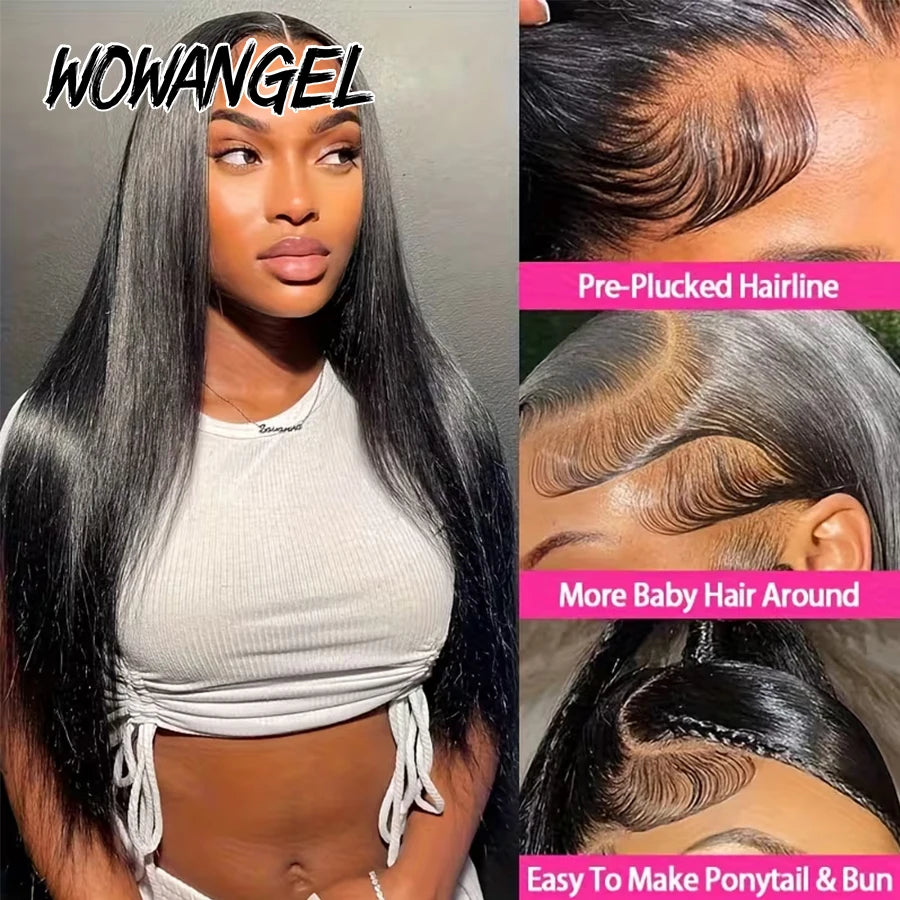 WowAngel Straight Glueless Human Hair Wig | 13x6 HD Lace