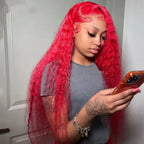 99J Burgundy Deep Wave Human Hair Lace Front Wig