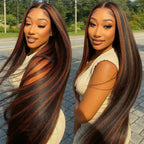FB/30 Highlight Straight Human Hair Lace Front Wig