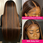 FB/30 Highlight Straight Human Hair Lace Front Wig