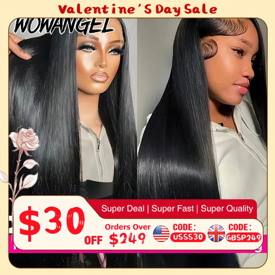 WowAngel Straight Glueless Human Hair Wig | 13x6 HD Lace