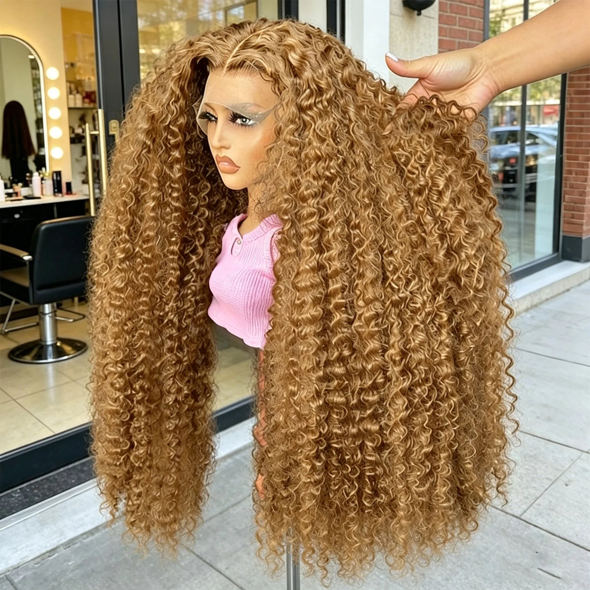 Honey Blonde Deep Wave Human Hair Lace Front Wig