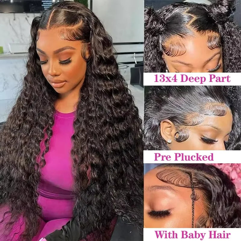 Natural Black Deep Wave Human Hair Wig