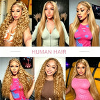 Honey Blonde Deep Wave Human Hair Lace Front Wig