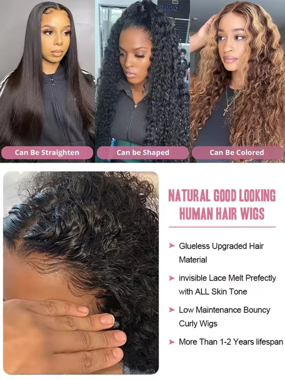 Deep Wave Human Hair Wig | 13x6 HD Lace, 220% Density