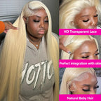 613 Blonde Straight Human Hair Wig | HD Lace, 220% Density