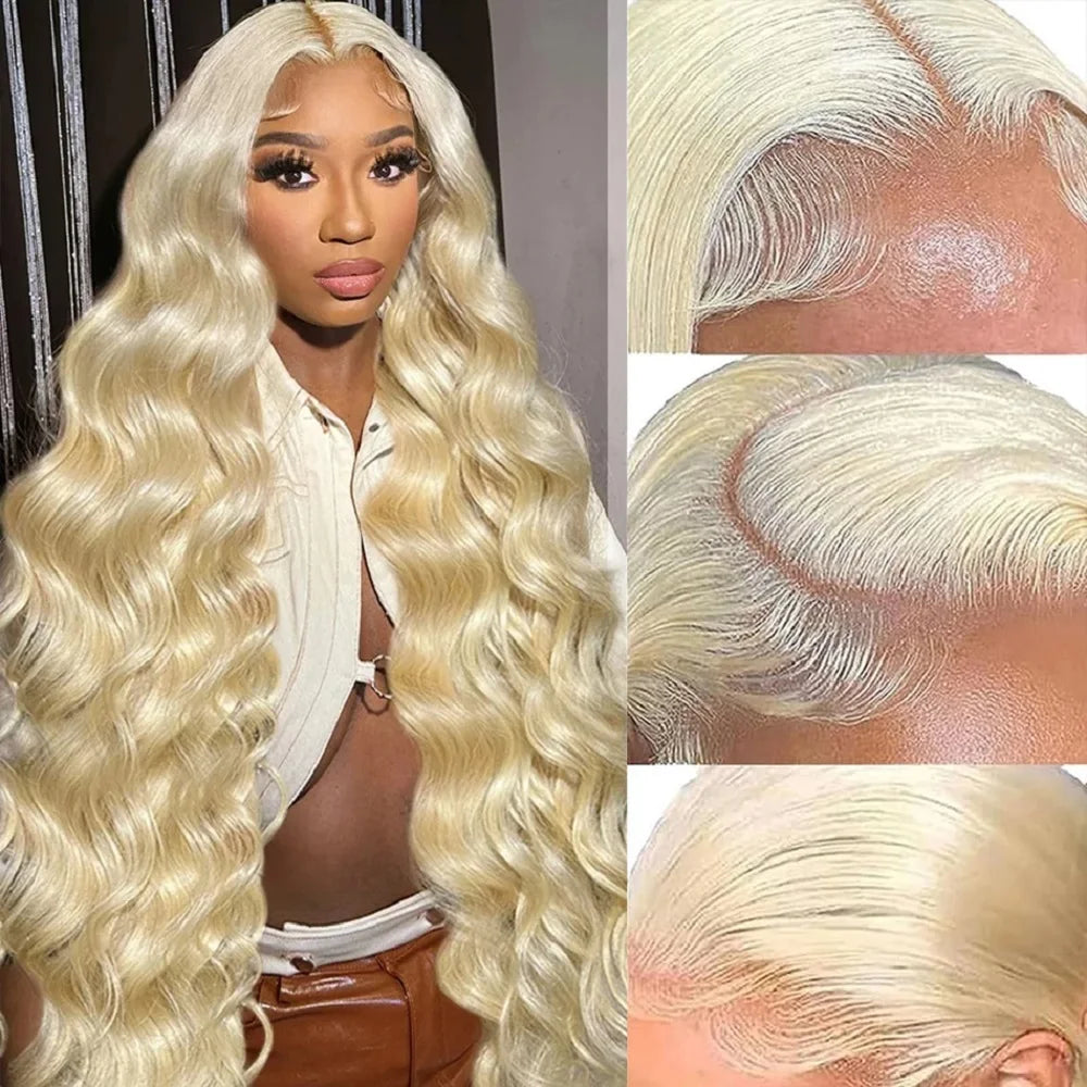 613 Blonde Body Wave Human Hair Lace Front Wig