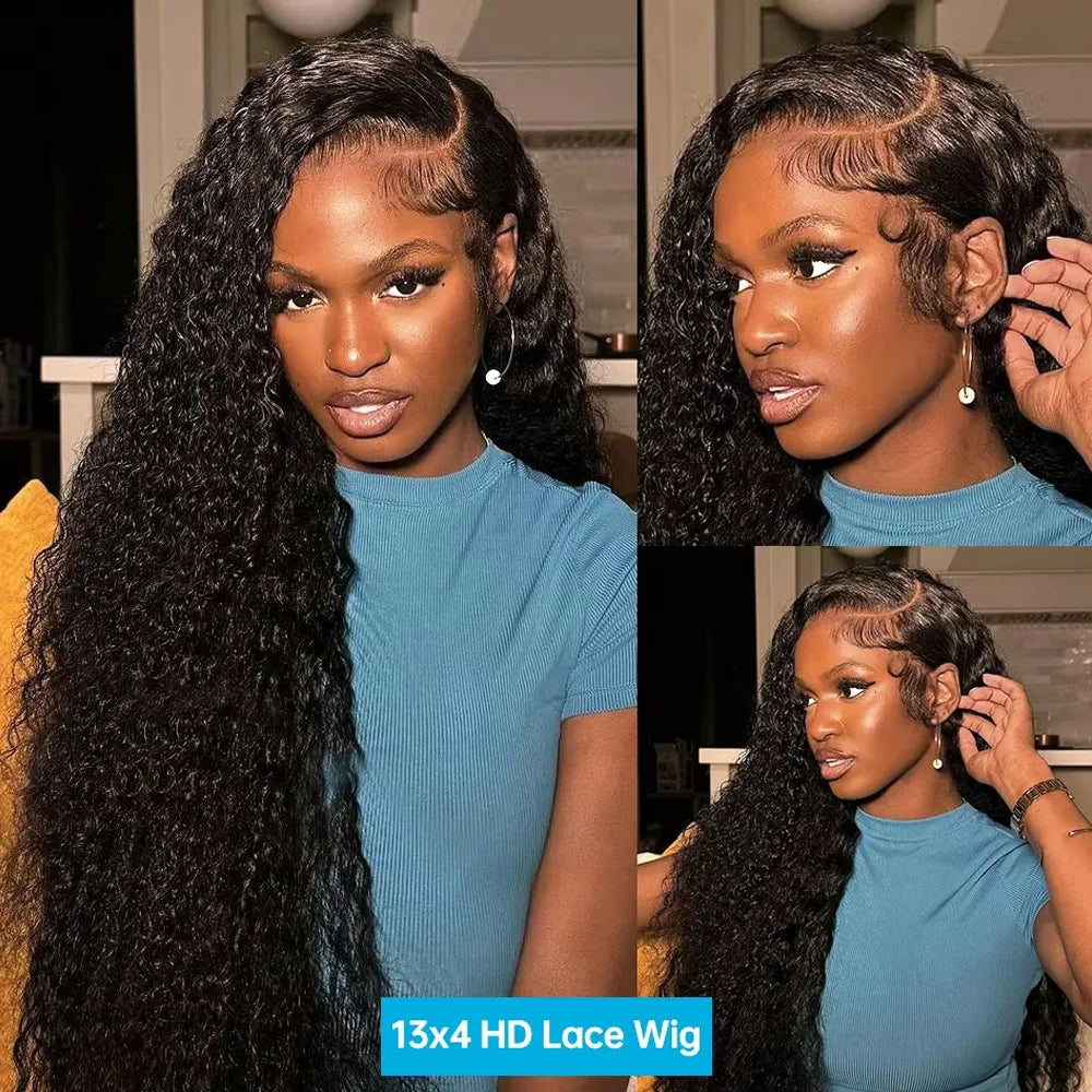 Kinky Curly Human Hair Lace Front Wig | 250% Density